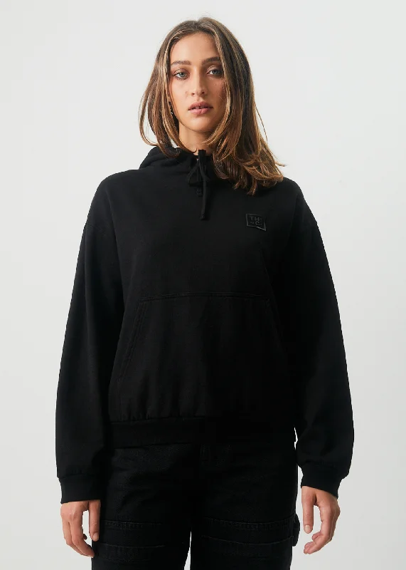 AFENDS Womens Comet - Hoodie - Black Hoodie with Half-Zip Sporty Casual