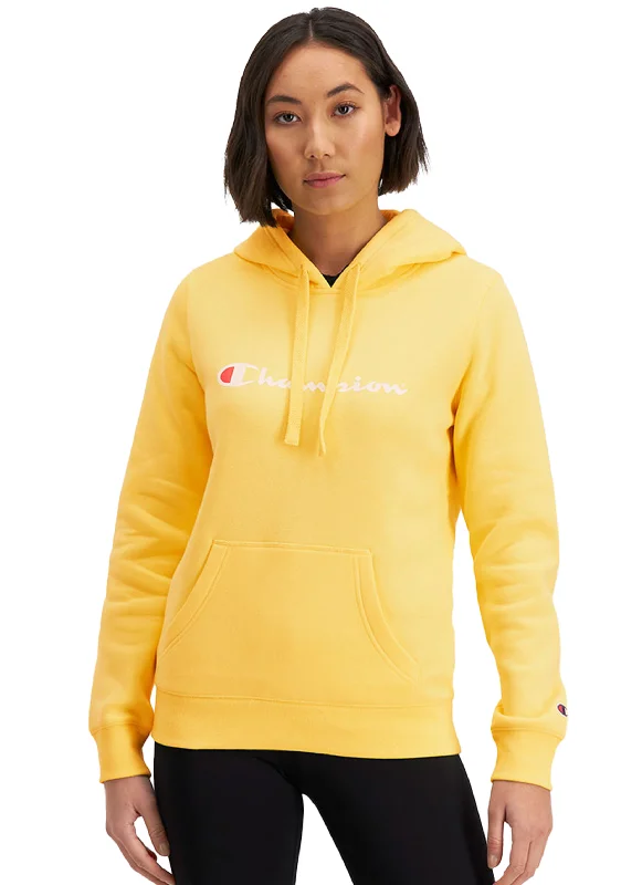 Champion Script Hoodie Womens  <br> CWG4N DTH Hoodie with Mock Neck Collared Structured