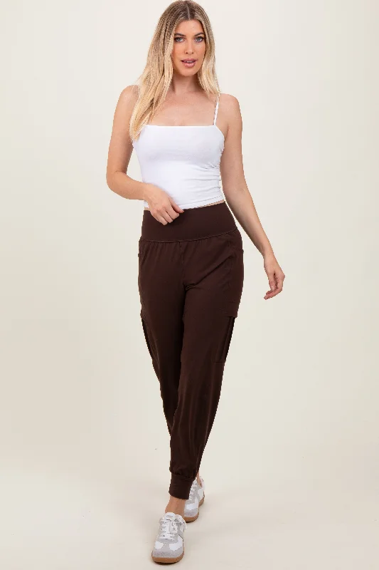 Dark Mocha Cargo Pocket Jogger Pants Comfortable Jogging Pants