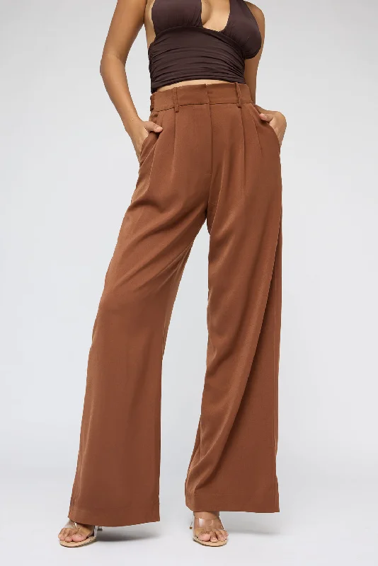 Brunette Adjustable Korean Pants Relaxed High-Waist Trousers