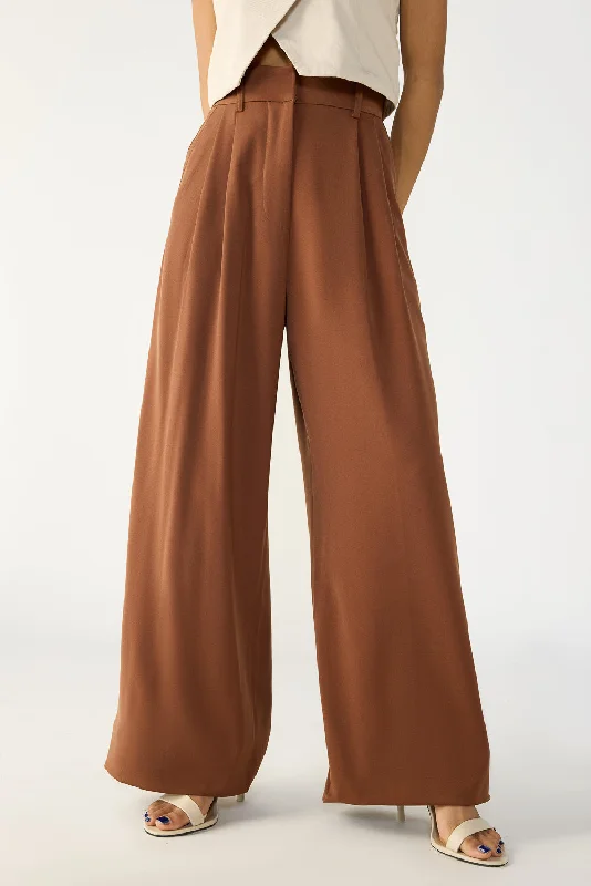 Downtown Brown Adjustable Korean Pants Classic Chino Pants