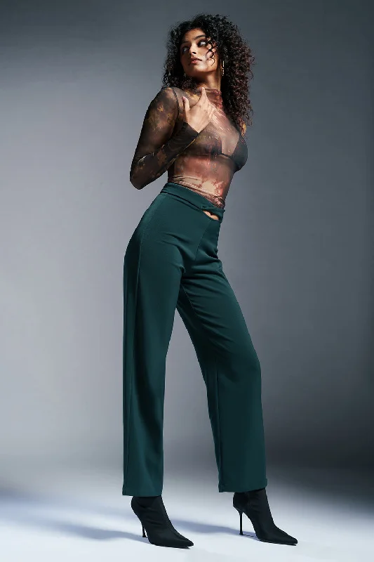 Emerald Bay Twisted Waist Korean Pants Cozy Full-Length Pants