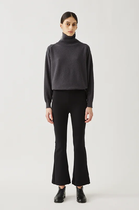 Neoprene Flared Crop Pants in Black Cozy Lounge Pants