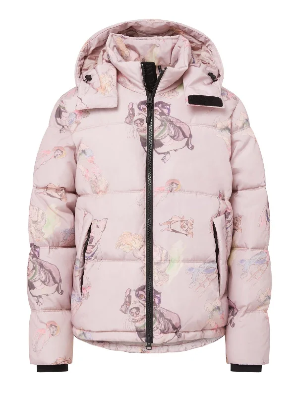 Hooded Puffer - Yuri Pink Hoodie with Reflective Safety Nightwear