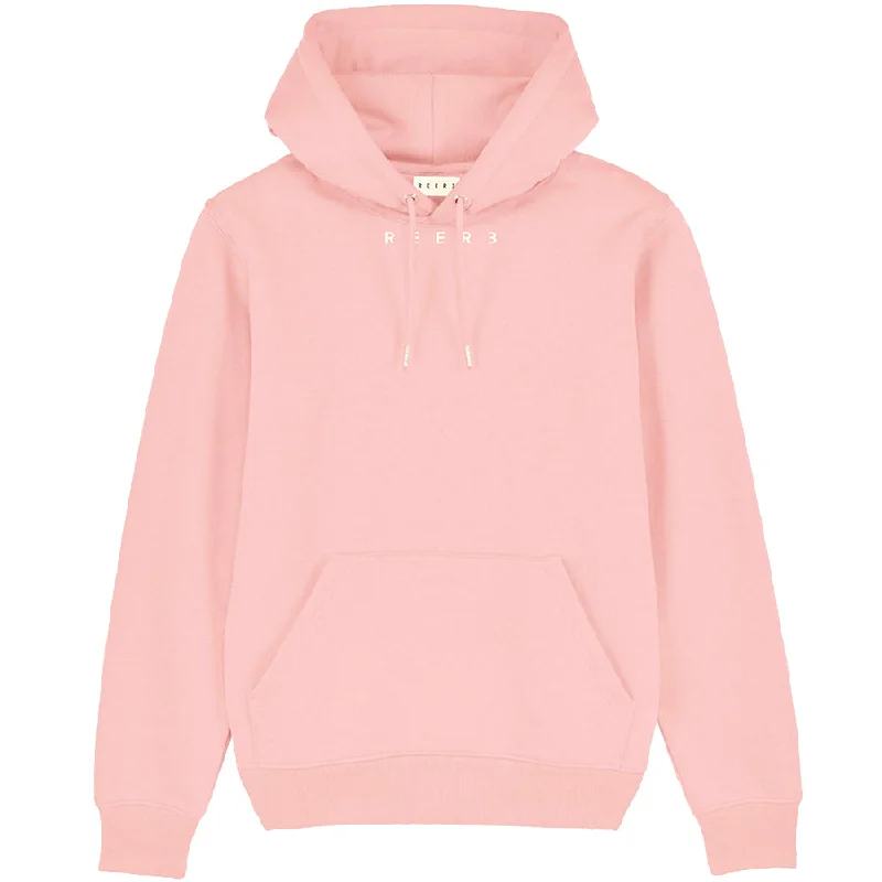 UNISEX ORGANIC COTTON HOODIE IN WARM PINK Hoodie with Snap Buttons Easy Quick