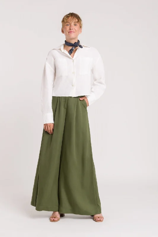 Elsa Flowy Pants Green Fashionable Sporty Pants