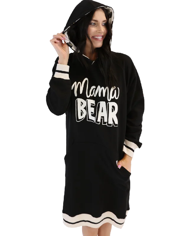 Mama Bear Sleep Hoodie Hoodie with Raw Hem Edgy Unfinished