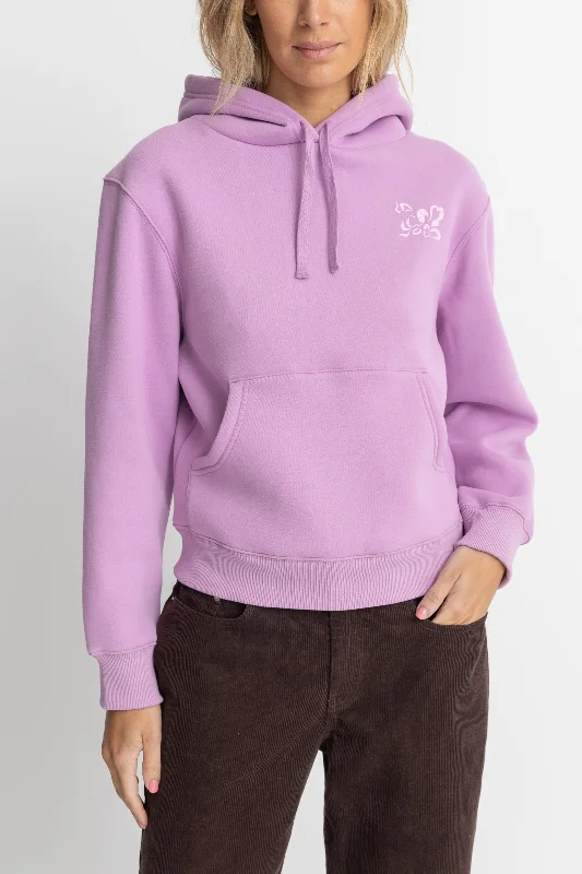 Makaha Hoodie Lilac Hoodie with Mock Neck Collared Structured