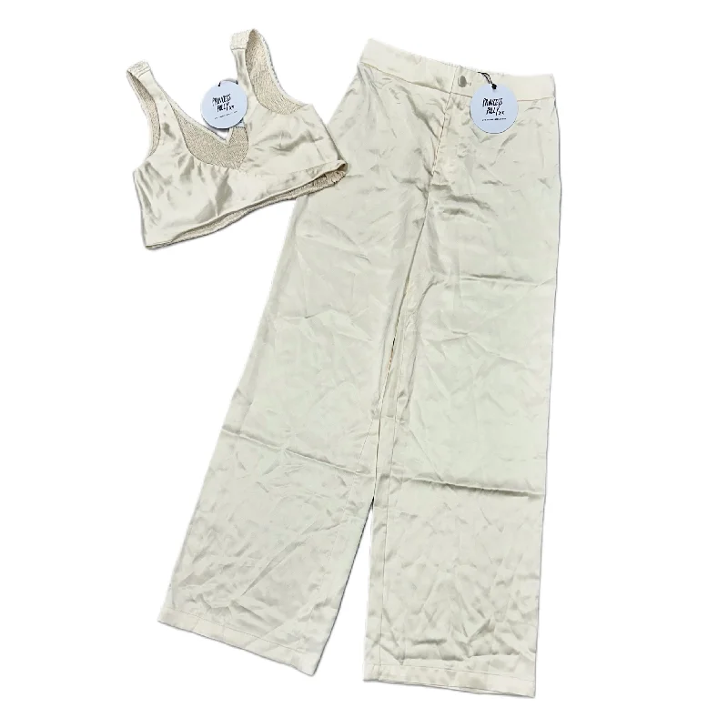 Pants Set 2pc By Princess Polly In Ivory, Size: M Casual Drawstring Pants