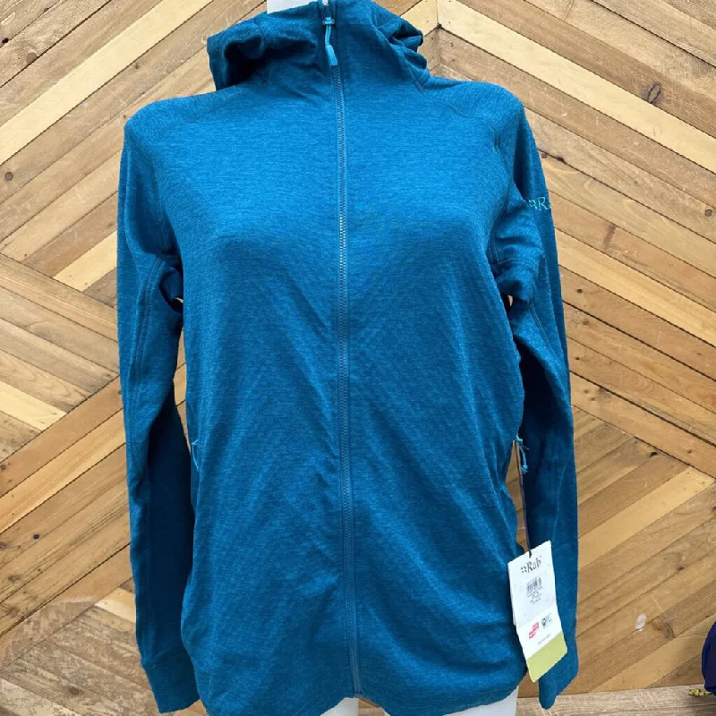 RAB- Nexus Grid Fleece Hoodie- MSRP$100$ : Teal -women-LG Hoodie with Distressed Vintage Worn