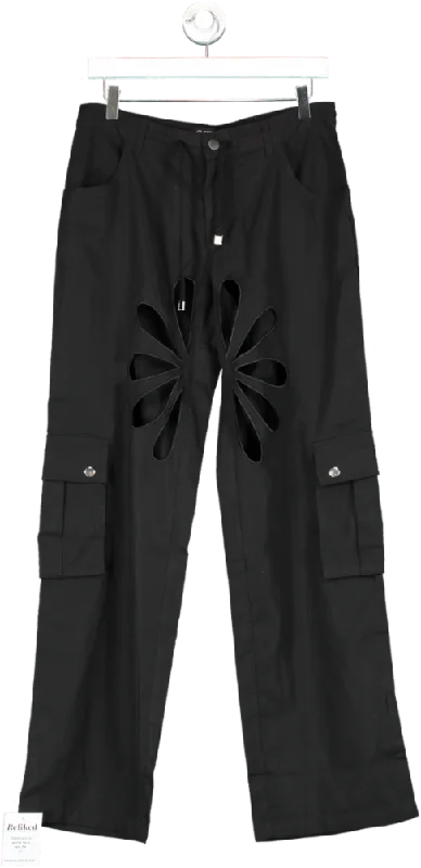 THE KRIPT Black Herika Cargo Pants UK XS Classic Cropped Pants