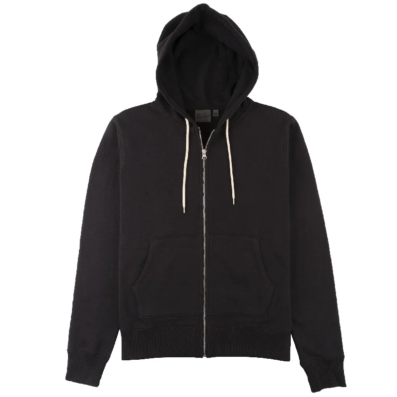 Zip Hoodie - Heavyweight Terry - Navy Hoodie with Sequins Glamorous Eye-catching