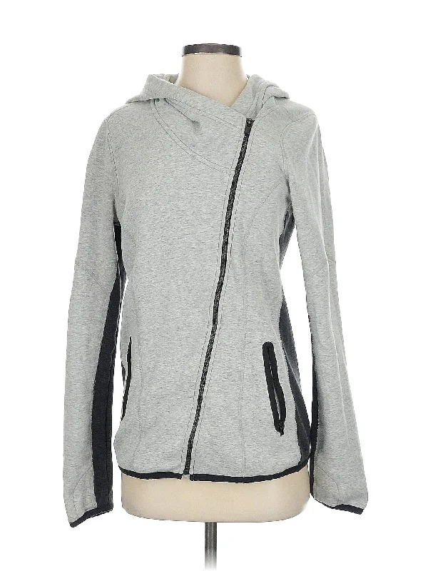 Zip Up Hoodie Hoodie with Elastic Cuffs Stretchable Comfortable