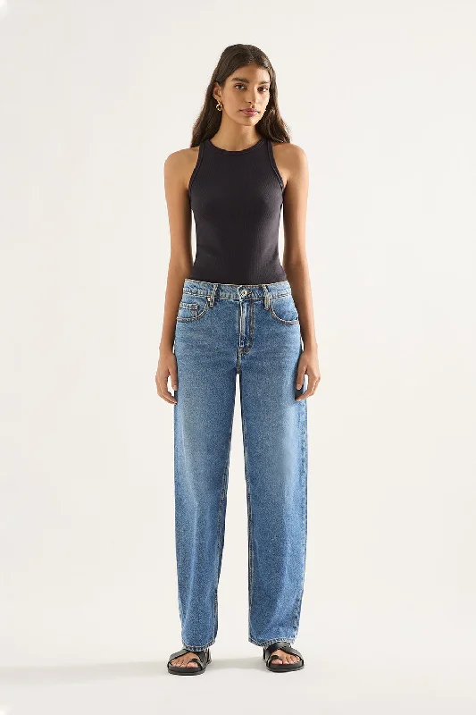 Avril Mid Slouchy Wide Jean Moment Mid Blue Chic Faded Blue Jeans