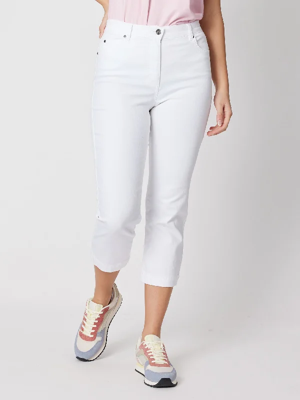 Miracle High Rise Cropped Jean - White Comfortable Stretch Fit Jeans