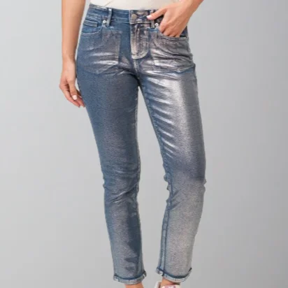 Dear John Blaire Jean-Silver Foil Trendy Classic Fit Jeans