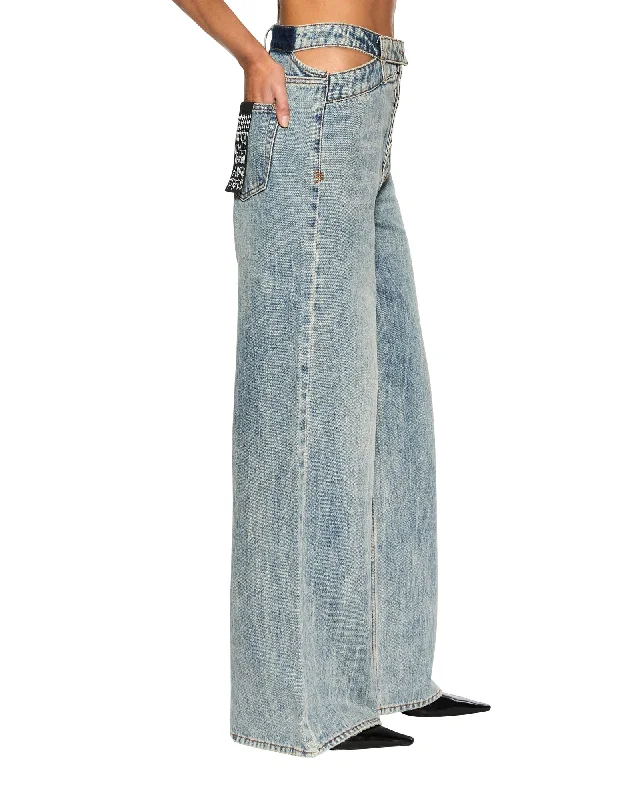 DETACHED JEAN YOUTH Chic Rip-Detail High-Waist Jeans