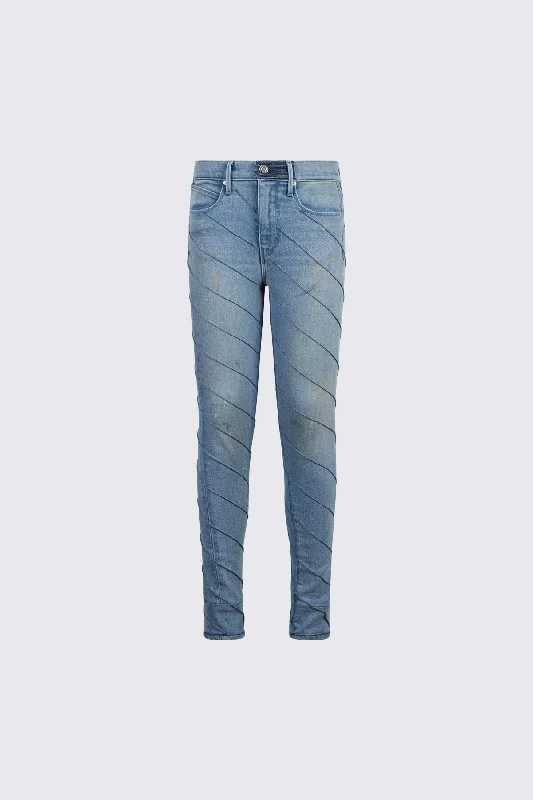 MADRID JEAN | BLUE SPILL Trendy Button-Up High-Waist Jeans