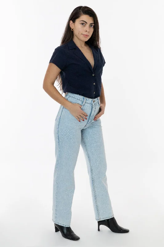 RDNW08 - Straight Leg High Waisted Jean Comfortable Flare Leg Jeans