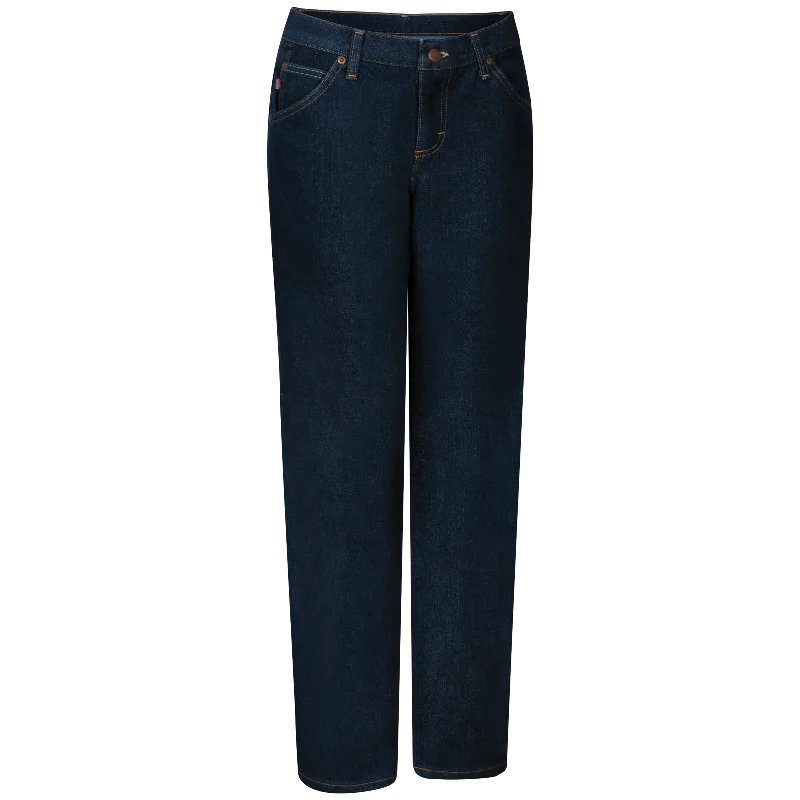 Red Kap Women's Dura-Kap Flex Work Jean -Prewashed Indigo Comfortable Zip-Fly Denim Jeans