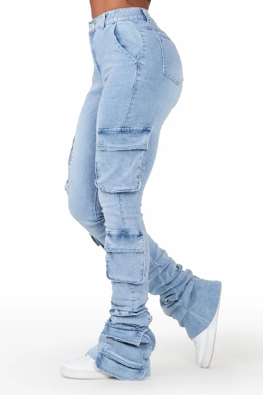 Phoebe Light Wash Super Stacked Jean Trendy Skinny Fit Jeans