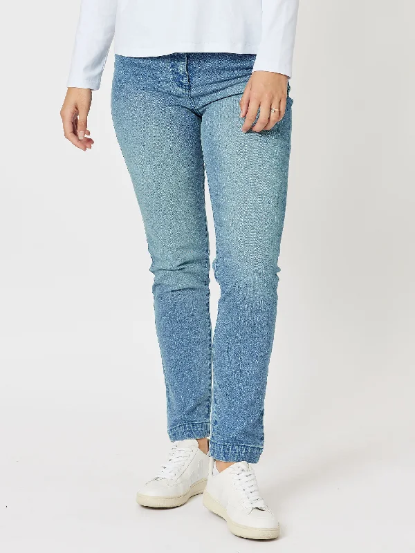 Miracle High Rise Jean - Bleached Casual Wide-Legged Denim Jeans