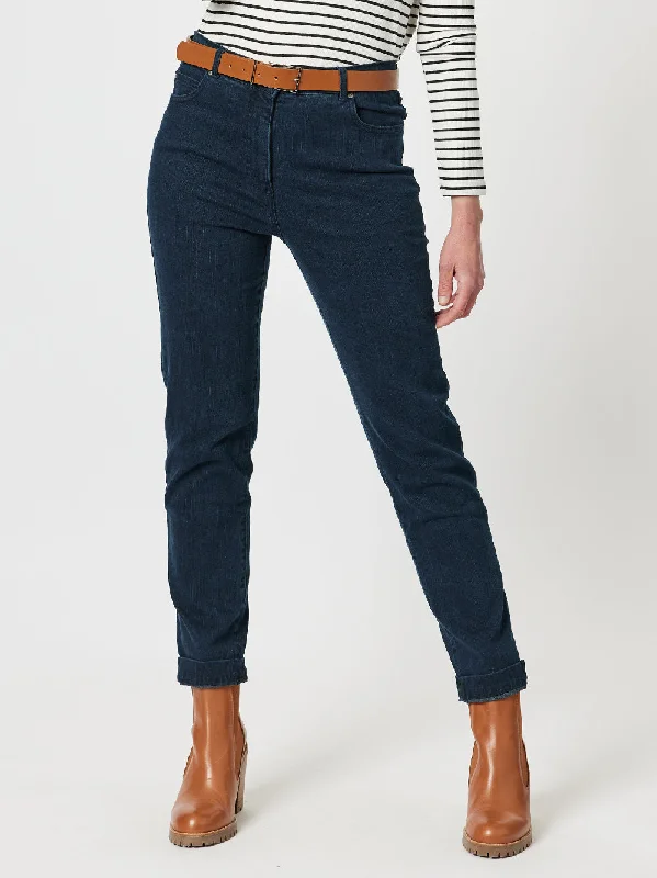 Miracle High Rise Jean - Dark Denim Comfortable Boyfriend Jeans