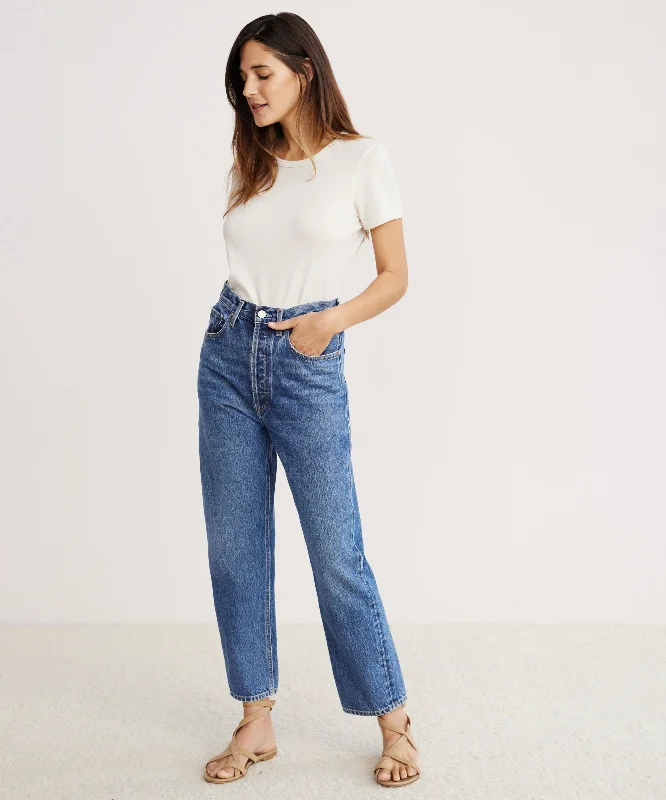 90's Crop Jean Trendy Paperbag Waist Jeans