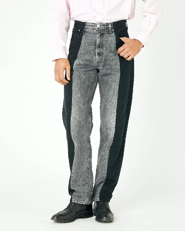 Men's Garçon Jean Black Grey Elegant Wide-Leg Jeans