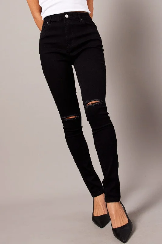 Black Skinny Jean High Rise Comfortable Ankle Jeans