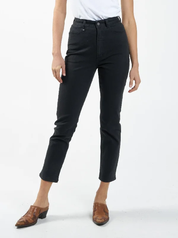 Casey Jean - Dusk Black Stylish High-Rise Mom Jeans