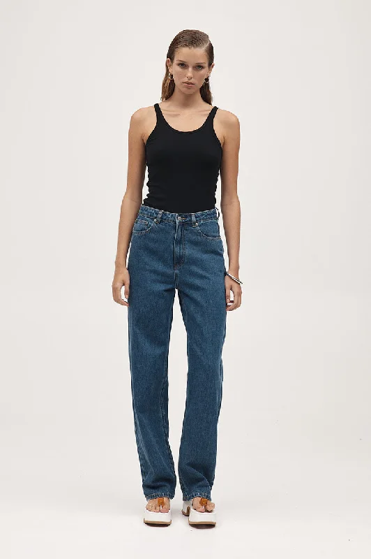 Marle Relaxed Jean - Heritage Blue Chic Rip-Detail High-Waist Jeans