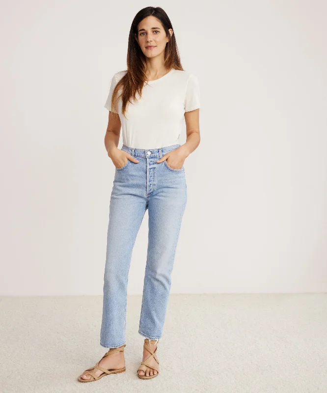 Riley Crop Jean Classic Black Denim Jeans