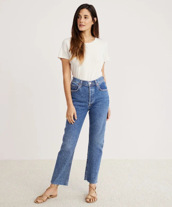 Riley Crop Jean Comfortable Drawstring Waist Jeans