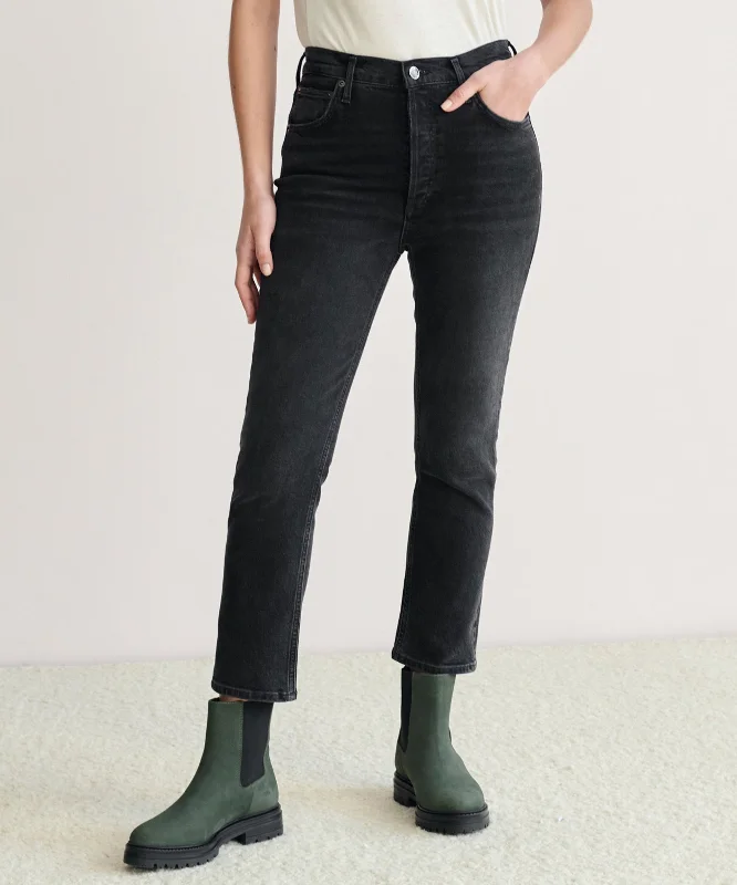 Riley Crop Jean Trendy Bootcut High-Waisted Jeans