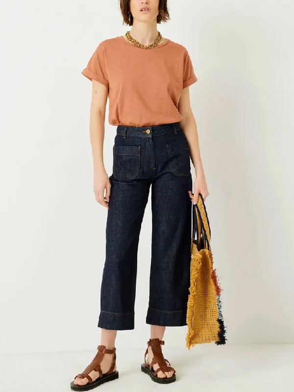 Sessun Seakey Jean in Rince Stylish Paperbag Waist Denim