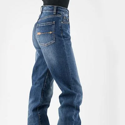 Stetson Women's No. 915 High Rise Straight Jean Trendy Low-Rise Slim Jeans