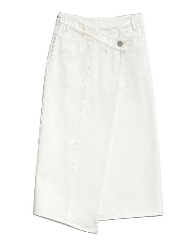 White Sadiq Denim Skirt linen skirt natural