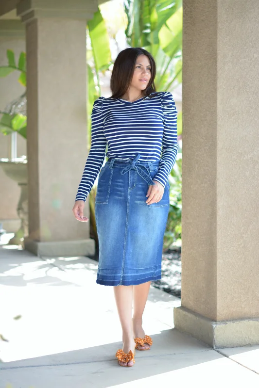 Earlene Denim Skirt cashmere skirt plush