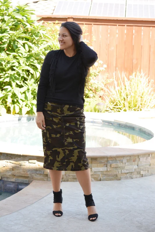 Willow Camo Skirt chiffon skirt floaty