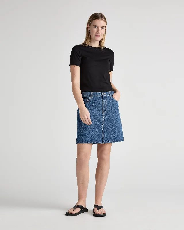 Audry Mini Skirt - Medium Stone linen skirt natural