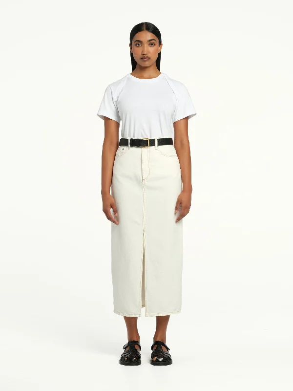 Avery Skirt Ivory cashmere skirt rich