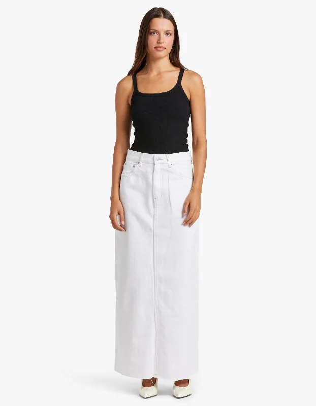 Hudson Maxi Skirt - Geisha White cashmere skirt plush