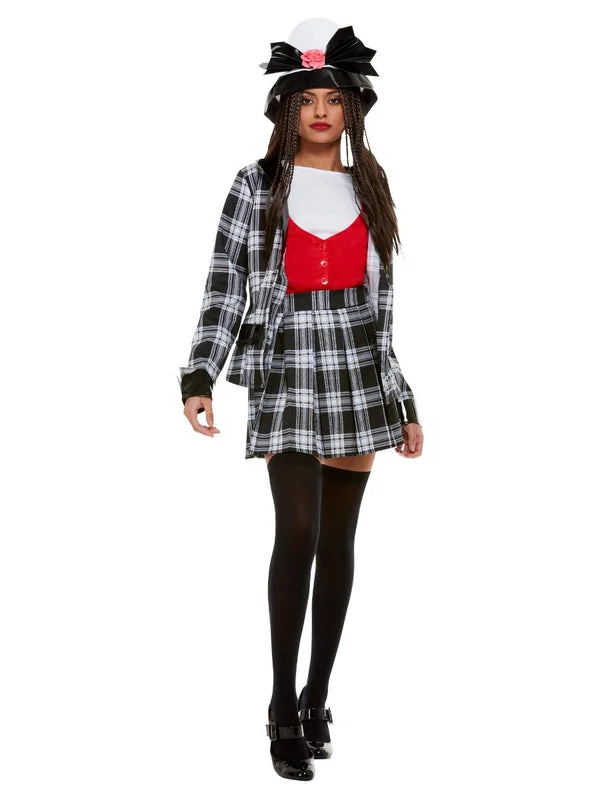 90s Clueless Dionne Costume Adult Black Plaid Jacket Skirt Hat Socks linen skirt relaxed