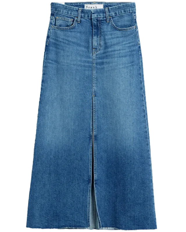 Donnybrook Denim Skirt in Classic Blue Wash chiffon skirt floaty