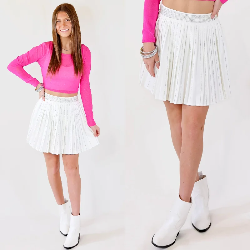 Midnight Dancing Crystal  Skirt in Off White cashmere skirt fine