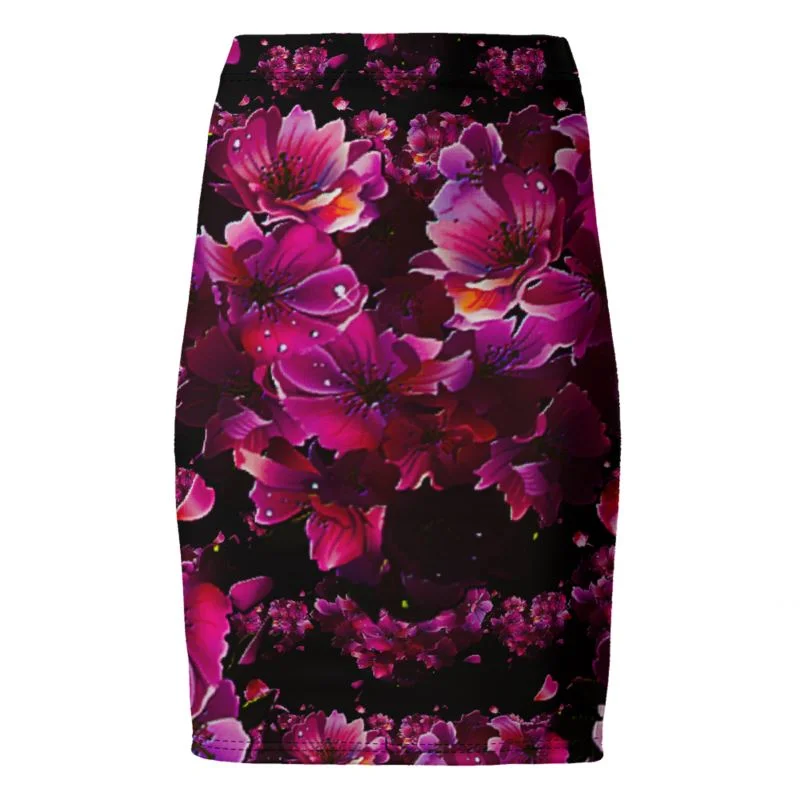 TRP Floral Print 02 Designer Pencil Mini Skirt leather skirt durable