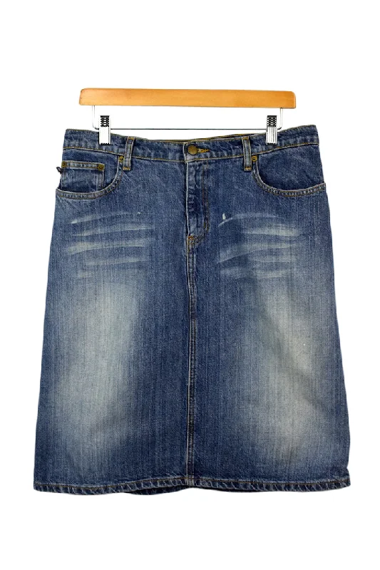 Ralph Lauren Brand Denim Skirt tiered skirt playful