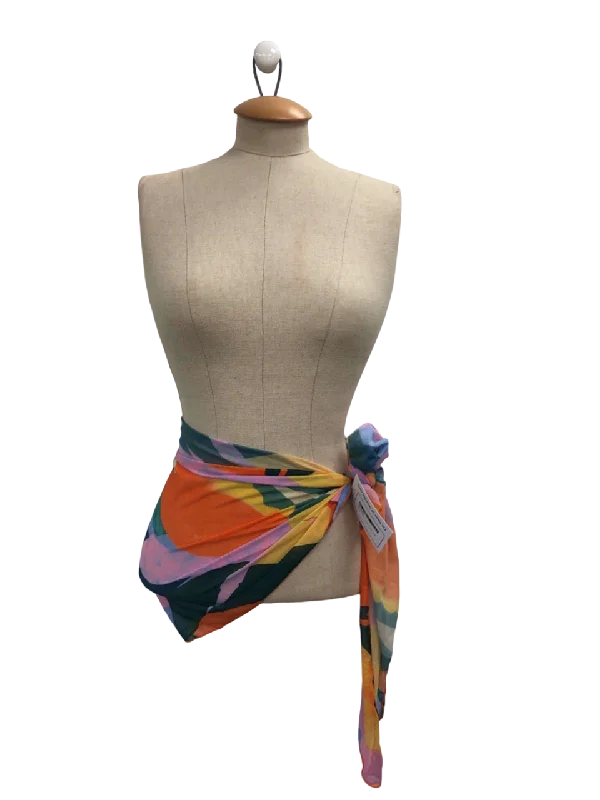 Multicolour Sheer Sarong UK M floral skirt print