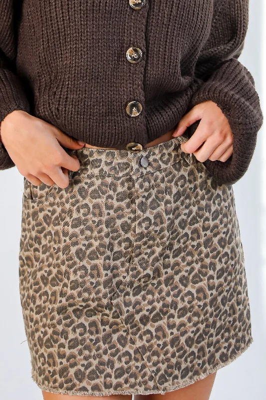 Unmatched Energy Leopard Mini Skirt - DOORBUSTER chiffon skirt flowing